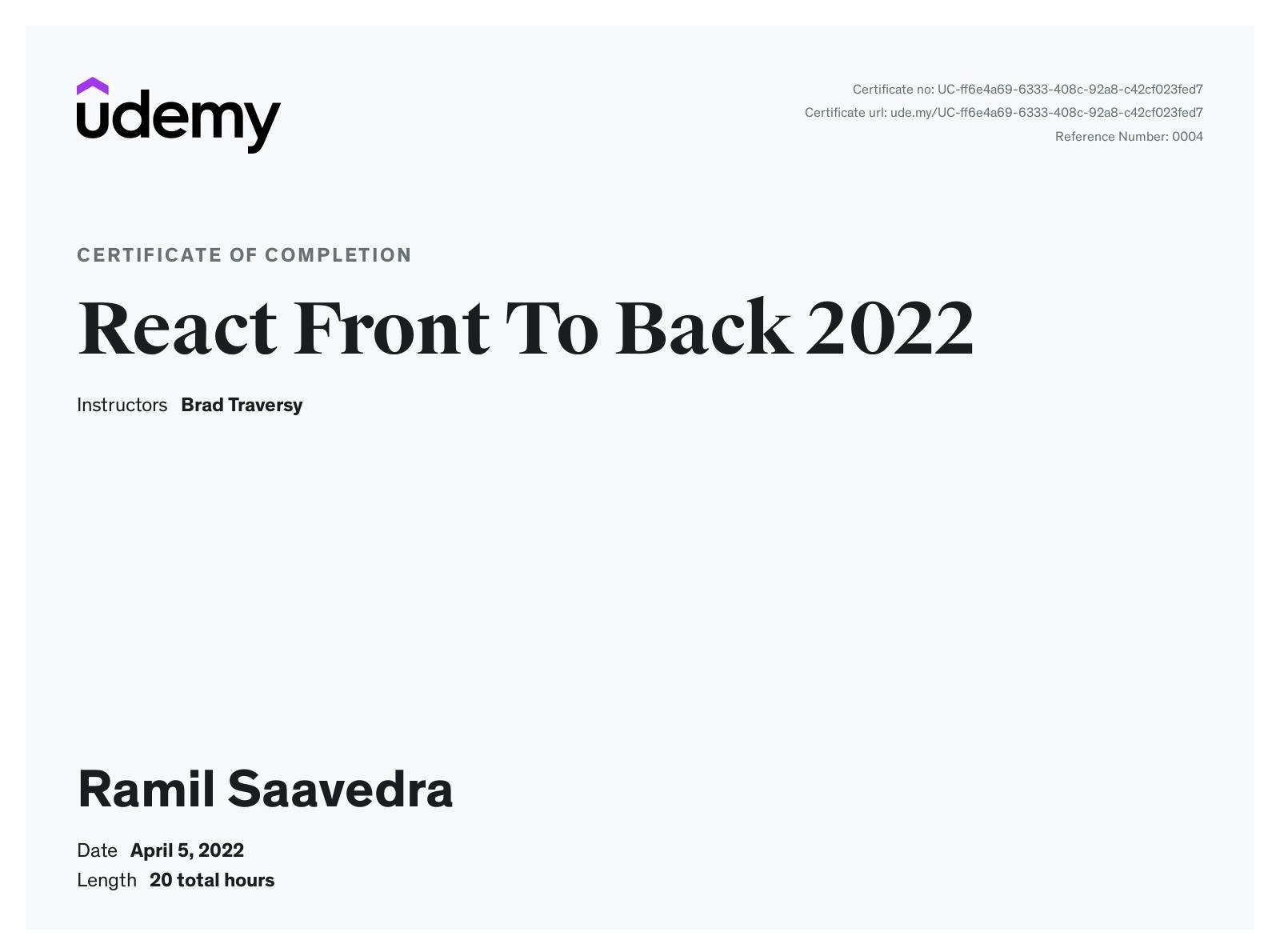 React Front To Back (2022)